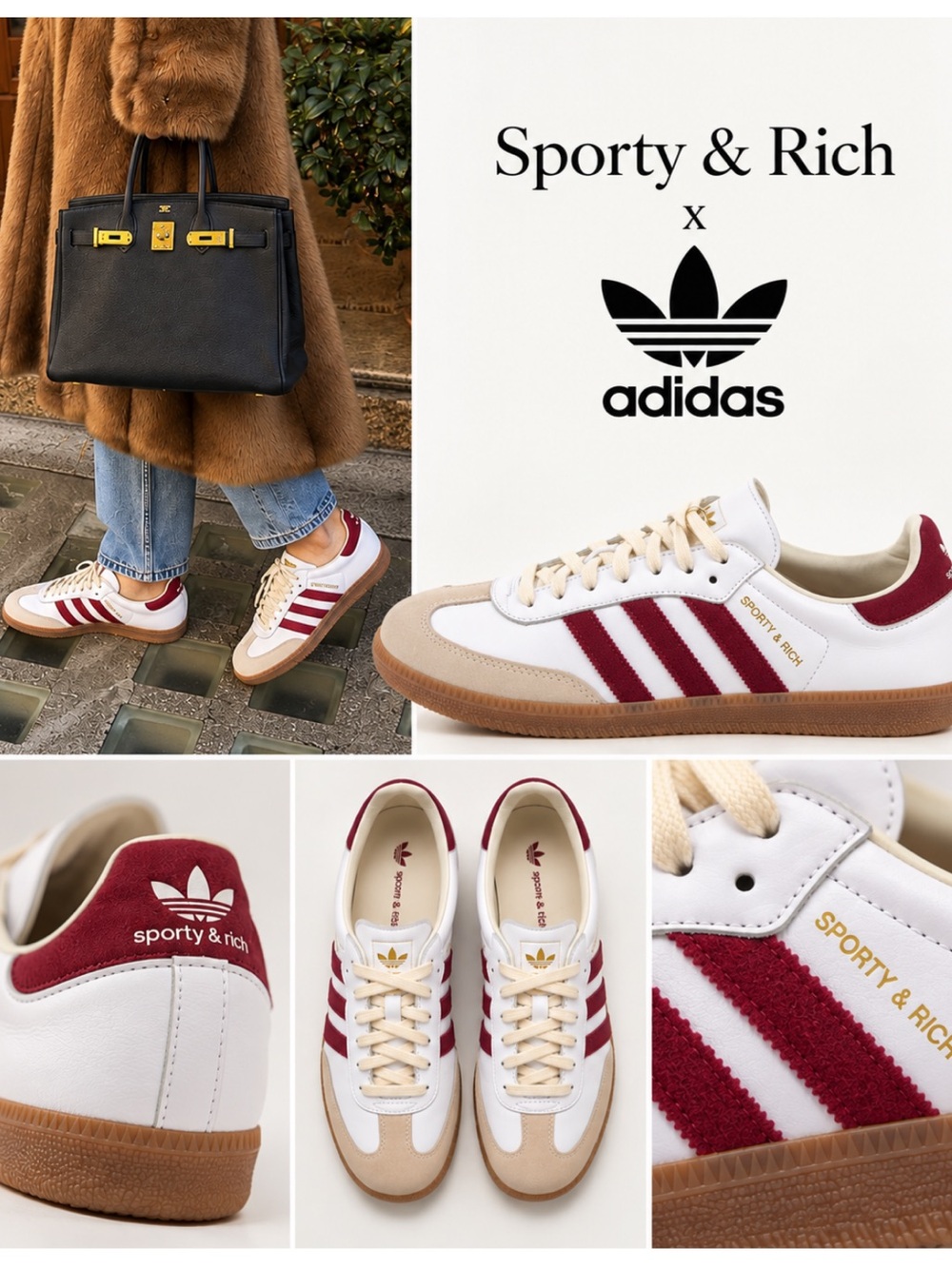 Adidas x Sporty & Rich Samba OG Burgundy Sneakers EU 39 1/3 Fits Women’s 8 NWT